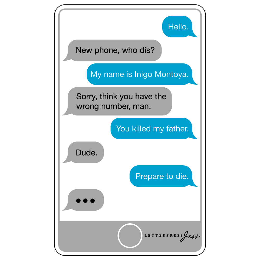Inigo Montoya Princess Bride Text Msg Sticker