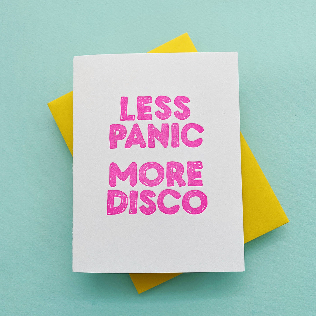 Less Panic More Disco - funny sympathy best friend card