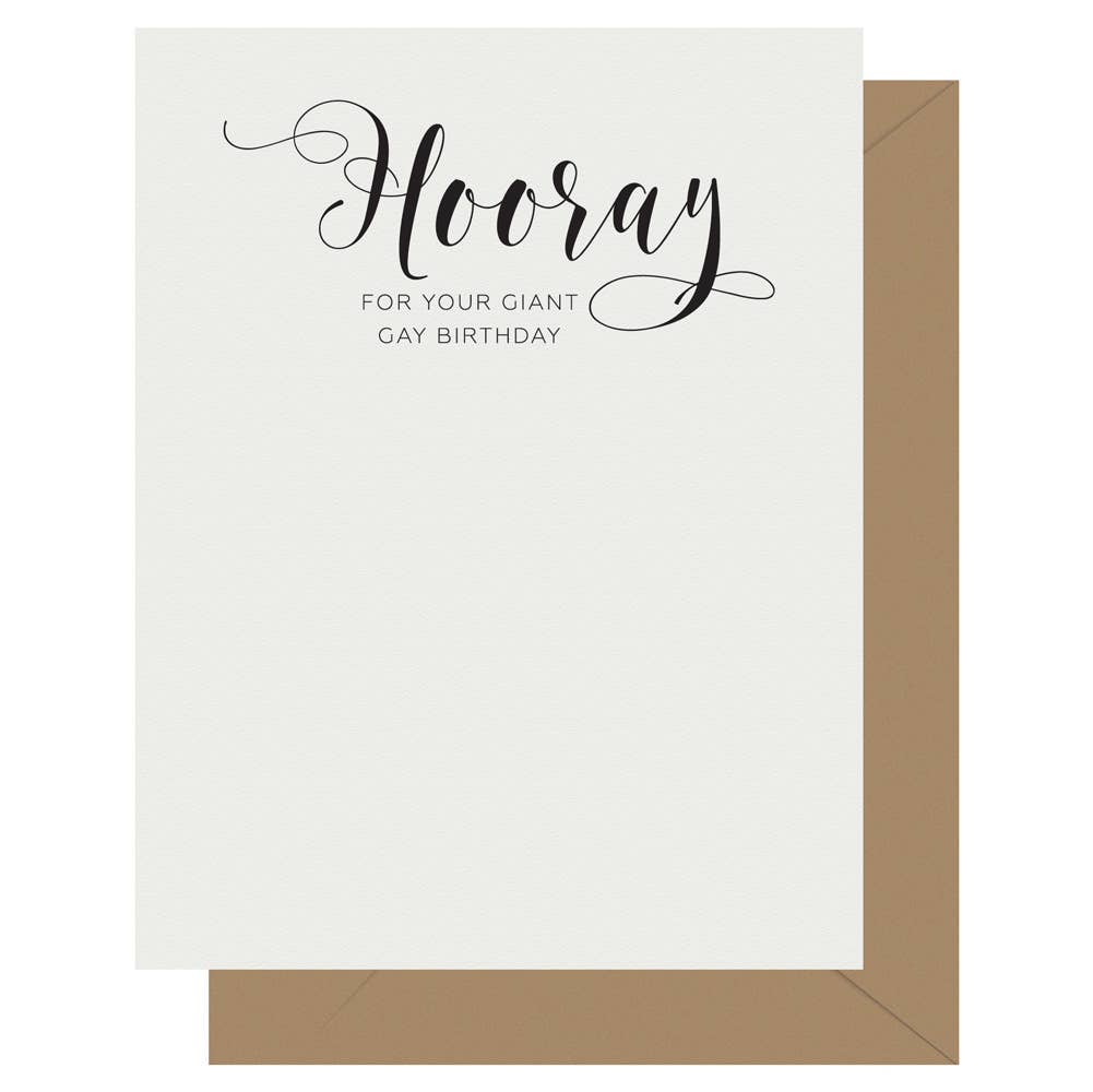 Crass Calligraphy Hooray Letterpress Greeting Card