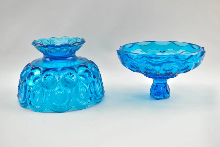 Vintage Lidded Candy Dish in Blue