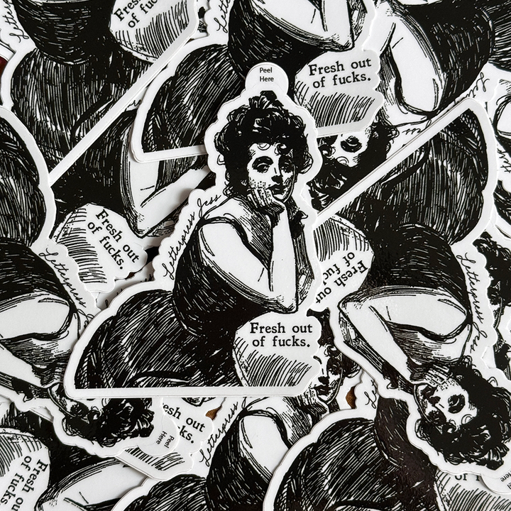 Gibson Girl Fresh Out of Fucks Sticker