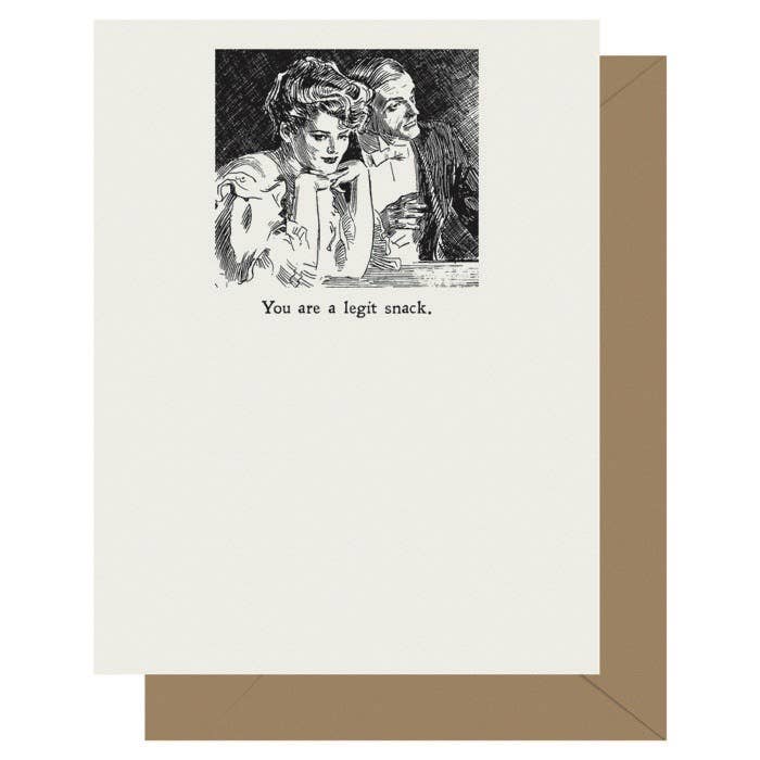 Gibson Girl Legit Snack Letterpress Greeting Card