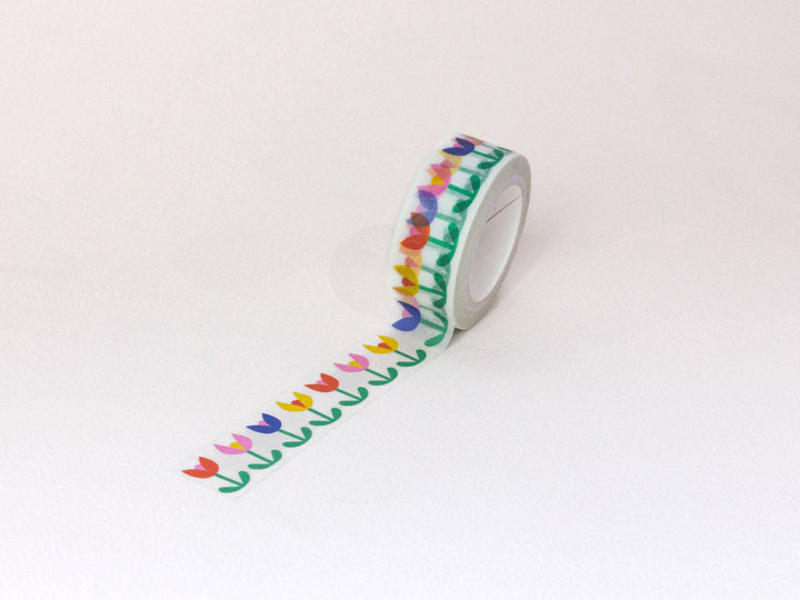 Tulip Dance 15mm • Retro Floral Washi Tape