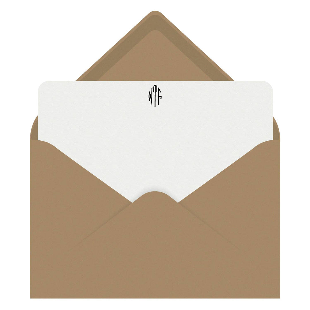Note Cards Letterpress WTF Monogram - Boxed Set of 8
