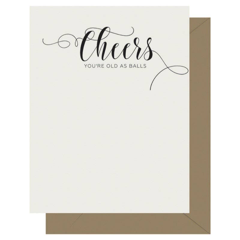 Crass Calligraphy Cheers Letterpress Greeting Card