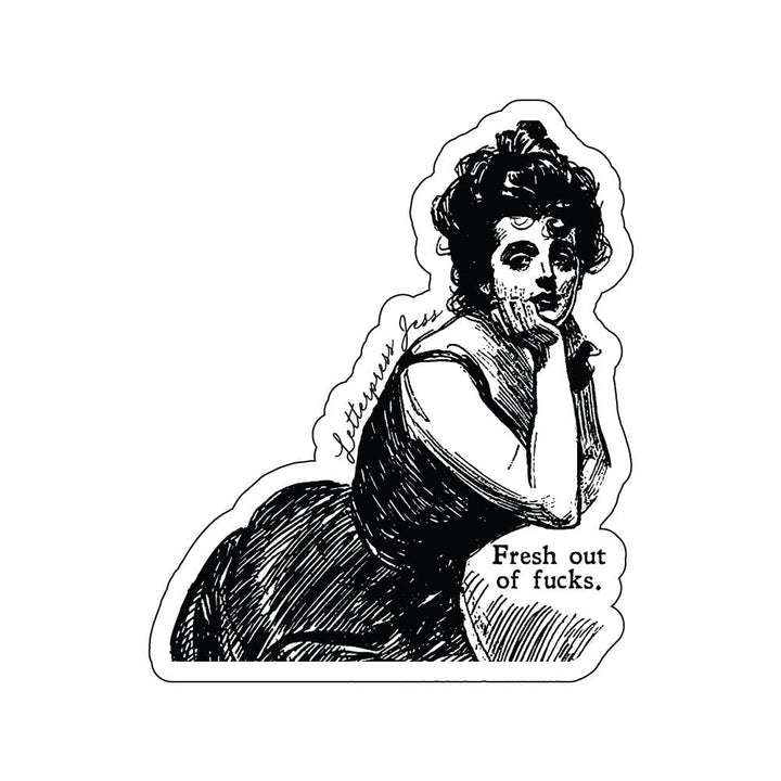 Gibson Girl Fresh Out of Fucks Sticker