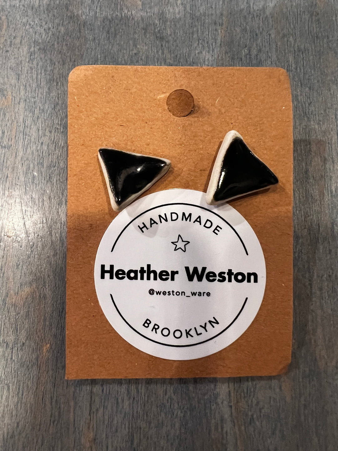 Black triangle ceramic earrings