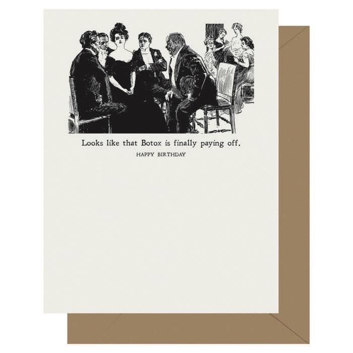 Gibson Girl Botox Letterpress Greeting Card