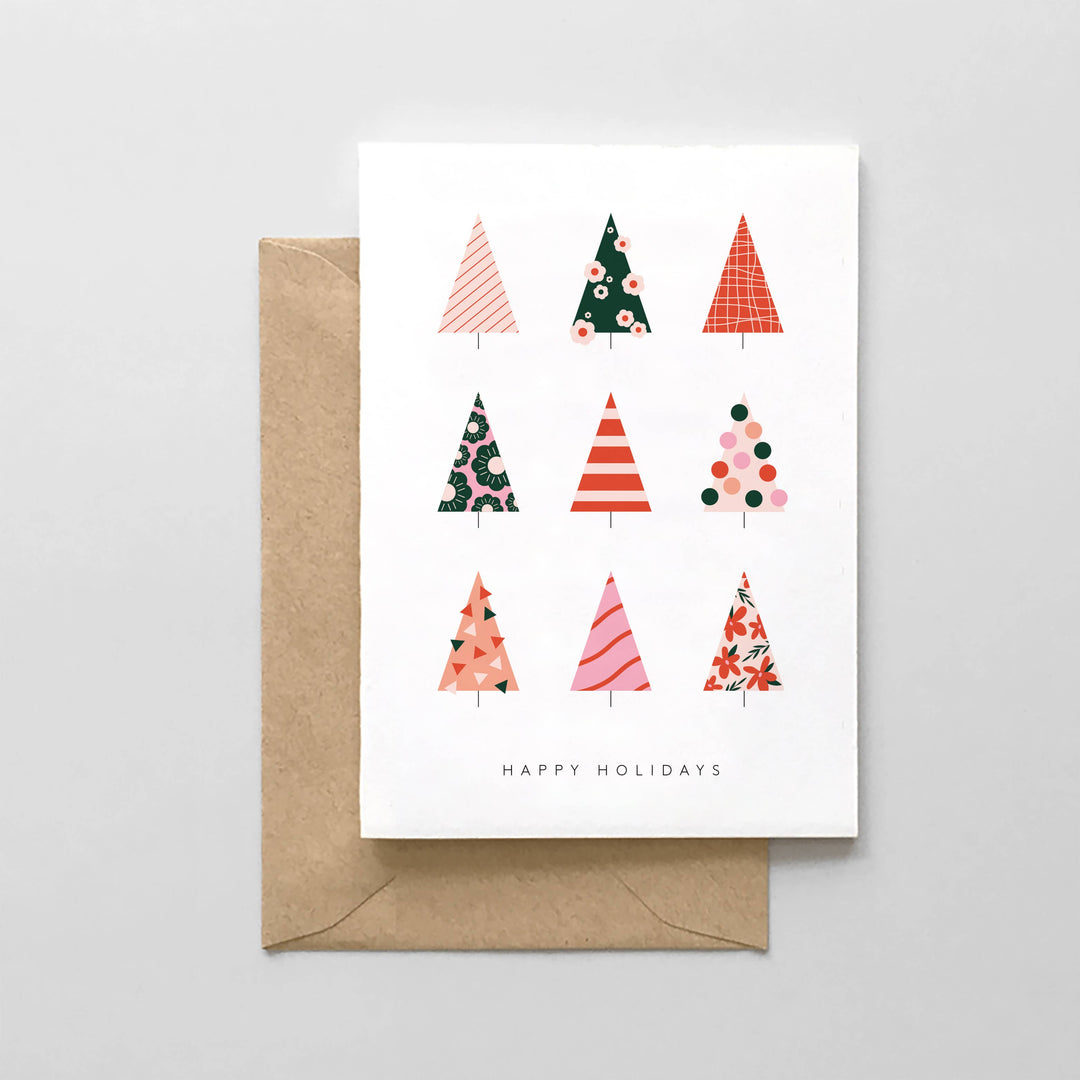 Happy Holidays - Modern Christmas Tree Card