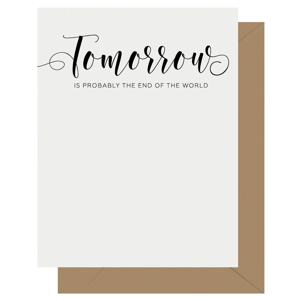 Crass Calligraphy Tomorrow Letterpress Greeting Card