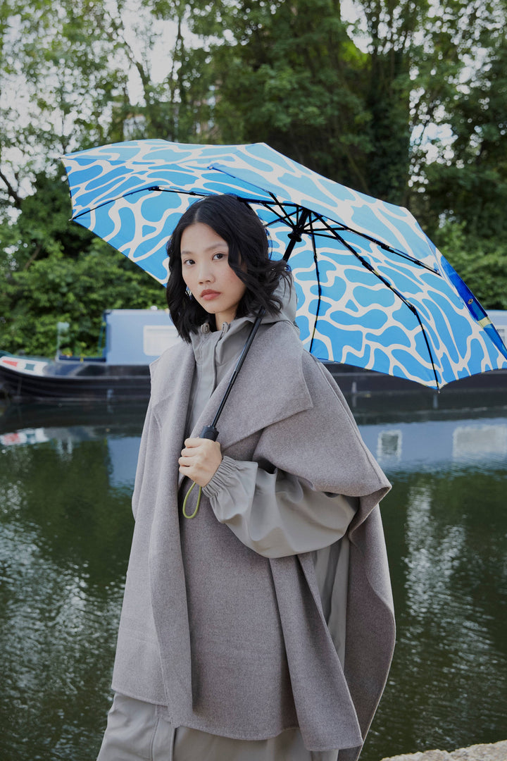 The Daily - Blue Ripples Automatic Umbrella: Blue