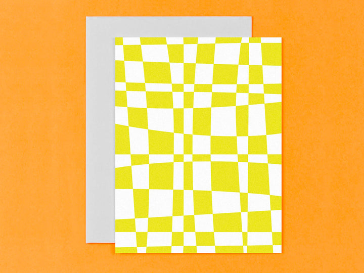 Space Time Checks Assorted Pattern Blank Greeting Card Set