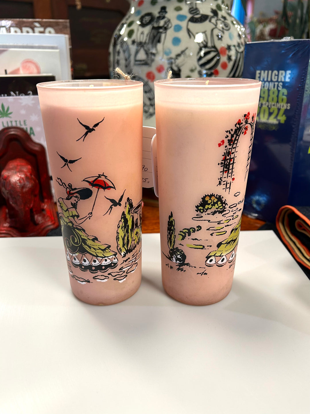 Red Vintage Frosted Southern Belle Glass