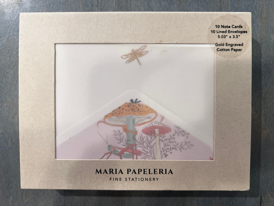 Gold Embossed Dragonfly Card Set of 10