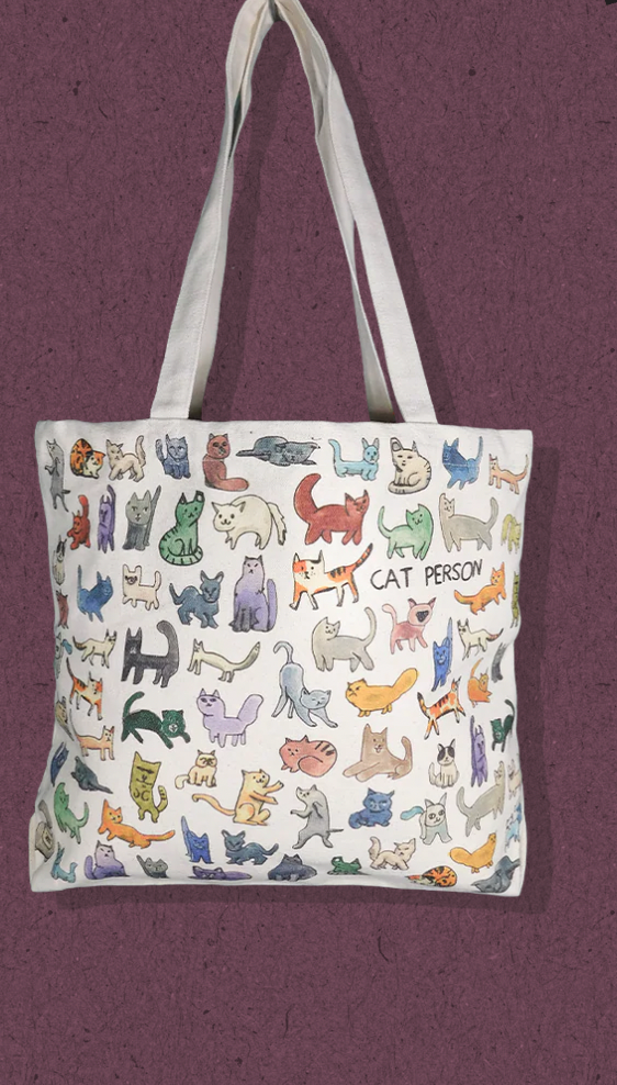Cat Person Tote- Medium