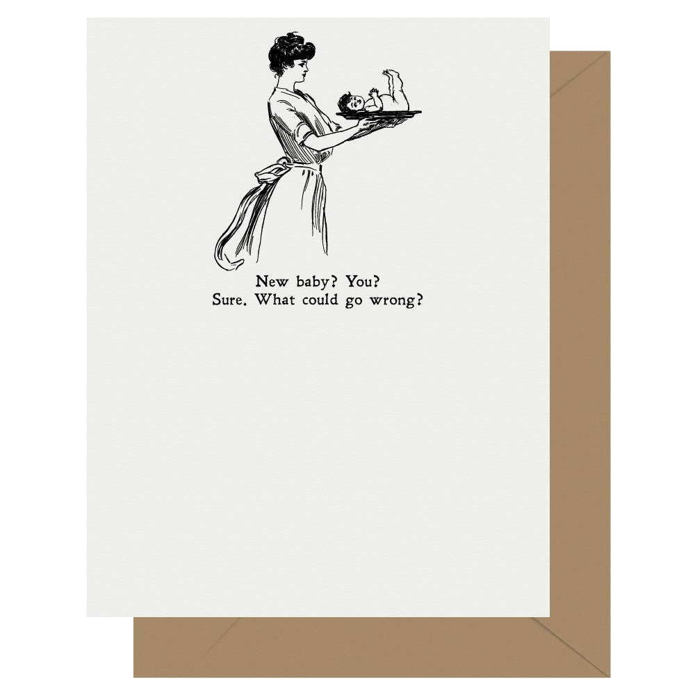 Gibson Girl New Baby Letterpress Greeting Card