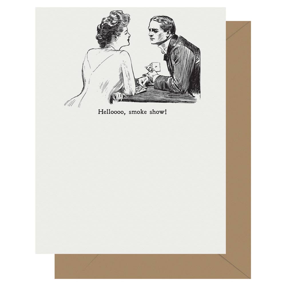 Gibson Girl Smokeshow Letterpress Greeting Card