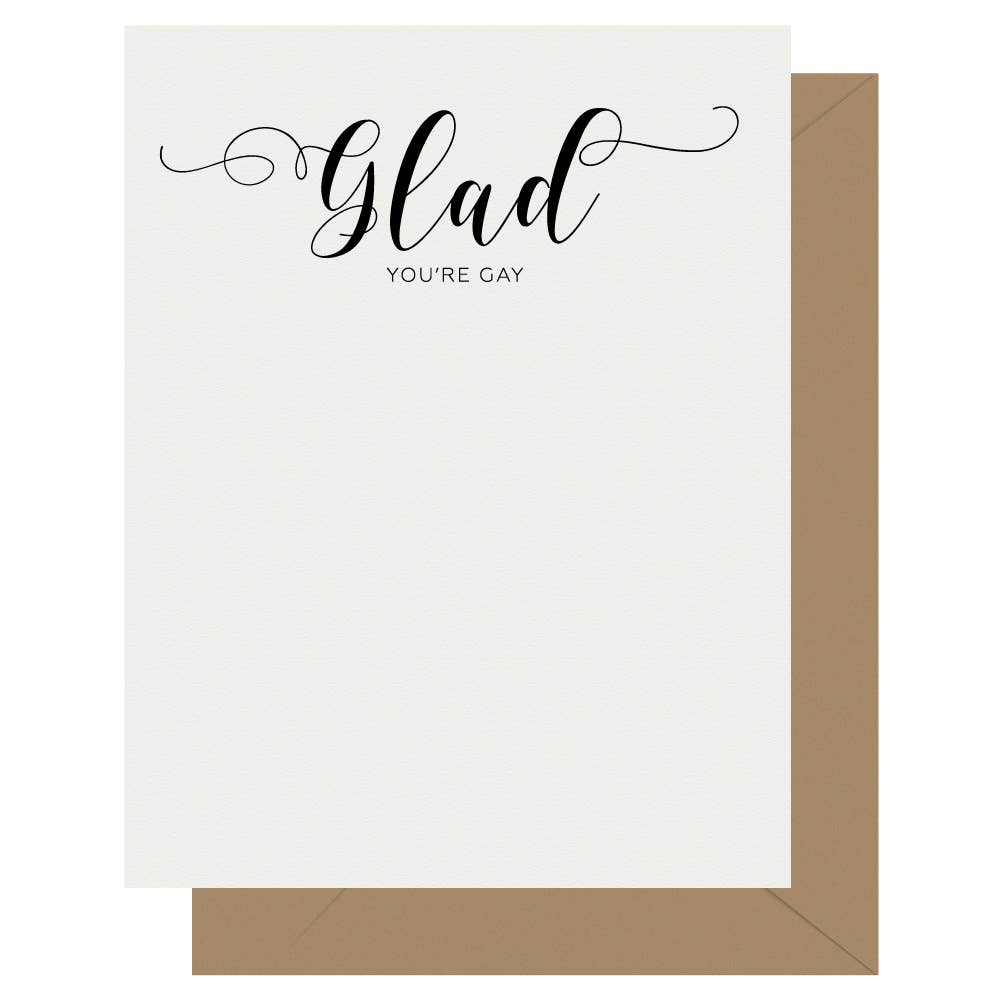 Crass Calligraphy Glad Letterpress Greeting Card