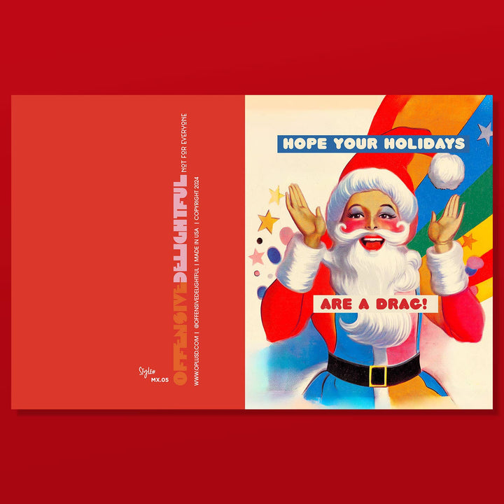 CHRISTMAS is A DRAG! gay holiday card