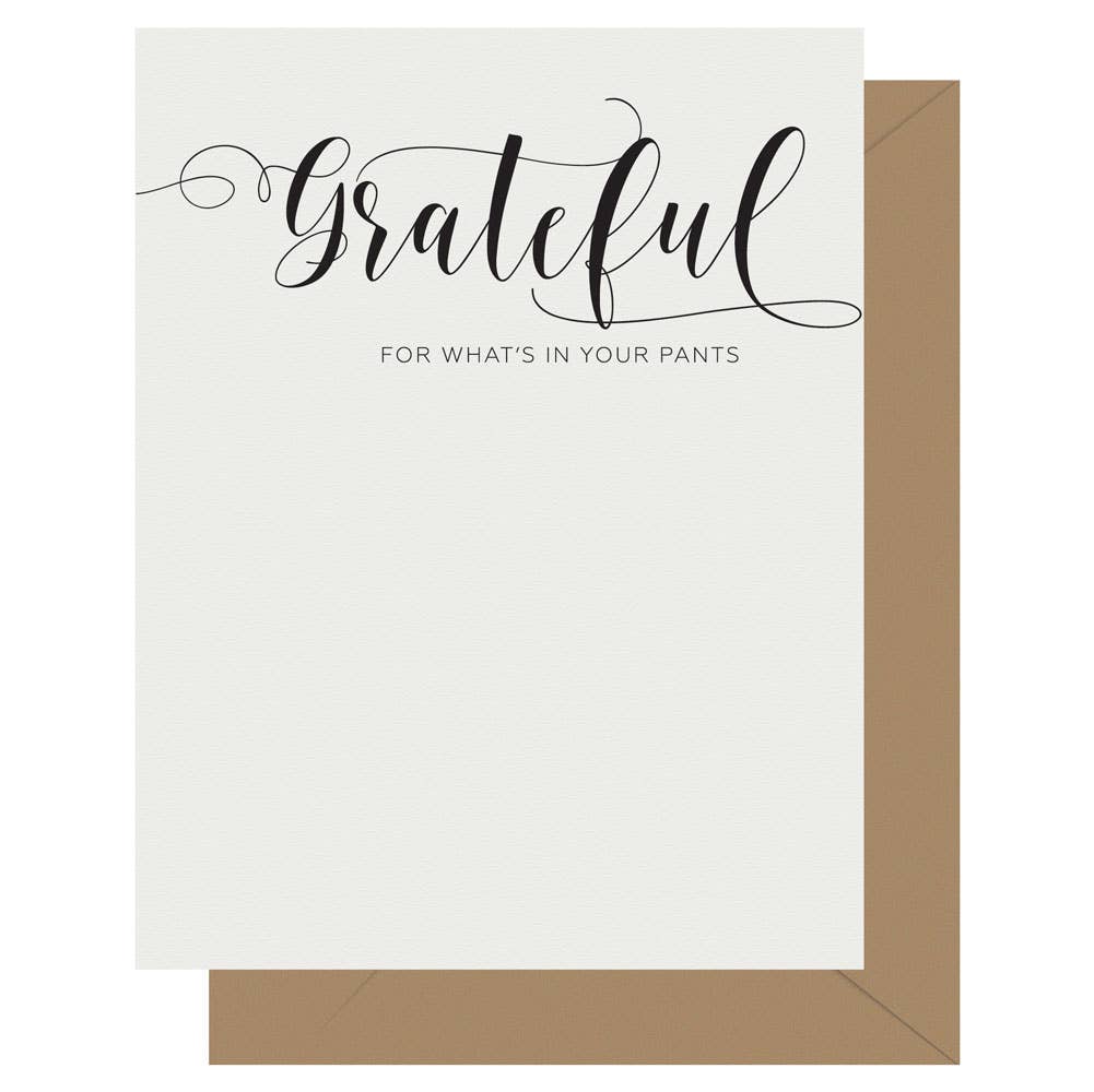 Crass Calligraphy Grateful Letterpress Greeting Card