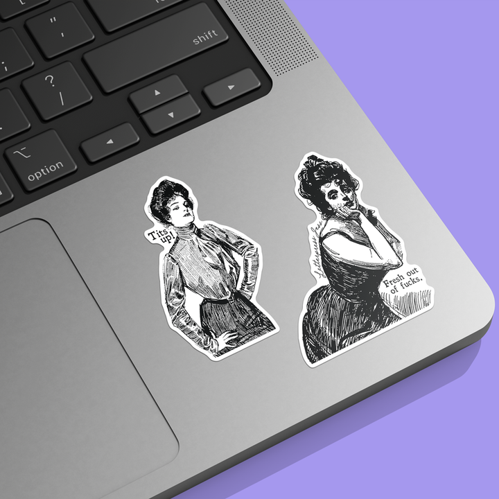 Gibson Girl Fresh Out of Fucks Sticker
