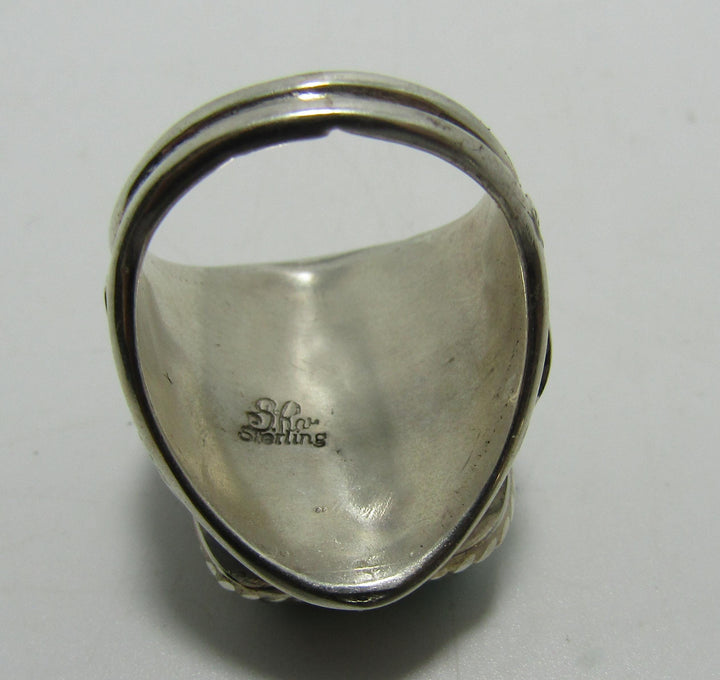 SILVER RAY TURQUOISE STERLING RING SIZE 9 14G