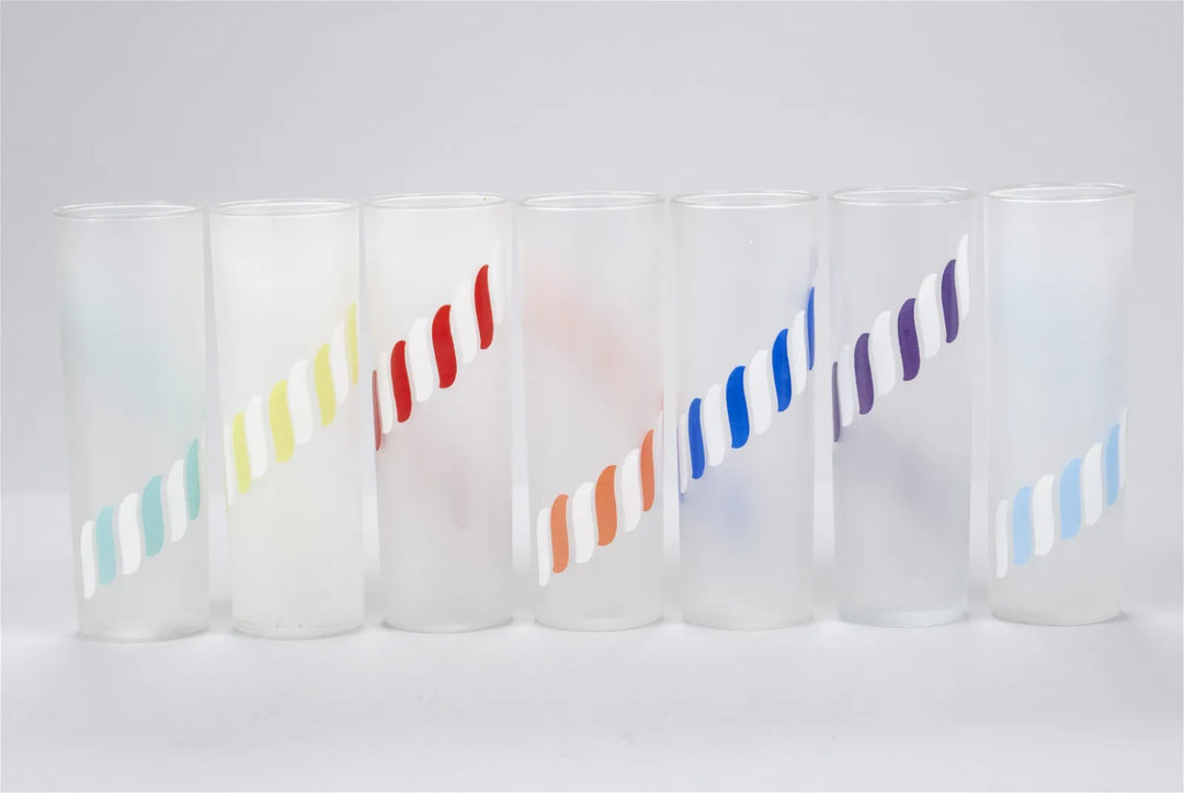 Candy Stripe Vintage Highballs Set of 7