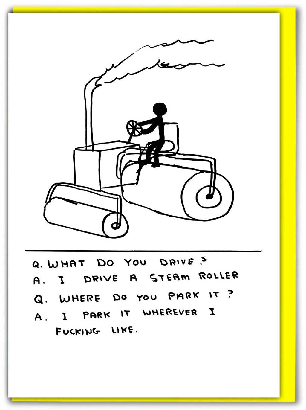 David Shrigley Card Steam Roller