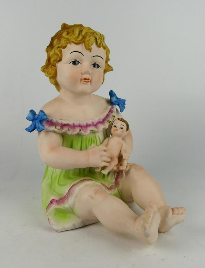 VINTAGE 12" CERAMIC PIANO BABY