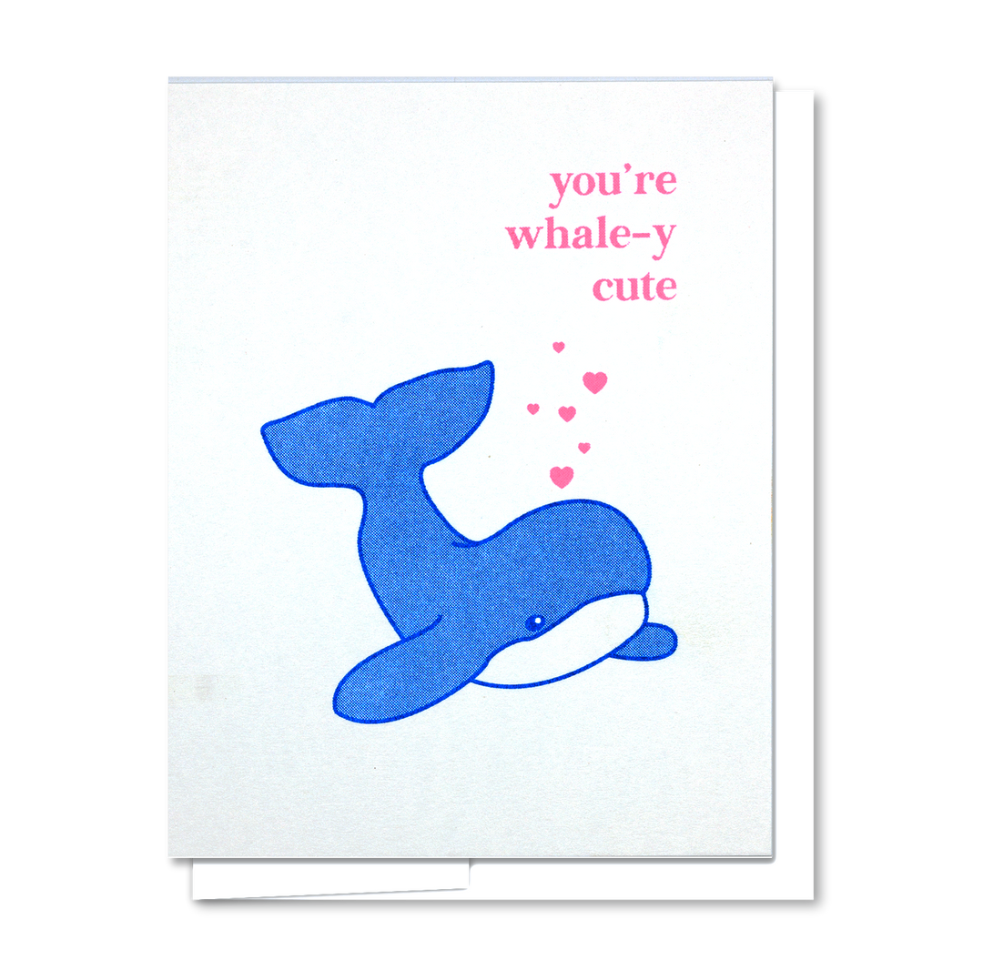 Whale-y Cute - Risograph Love Card