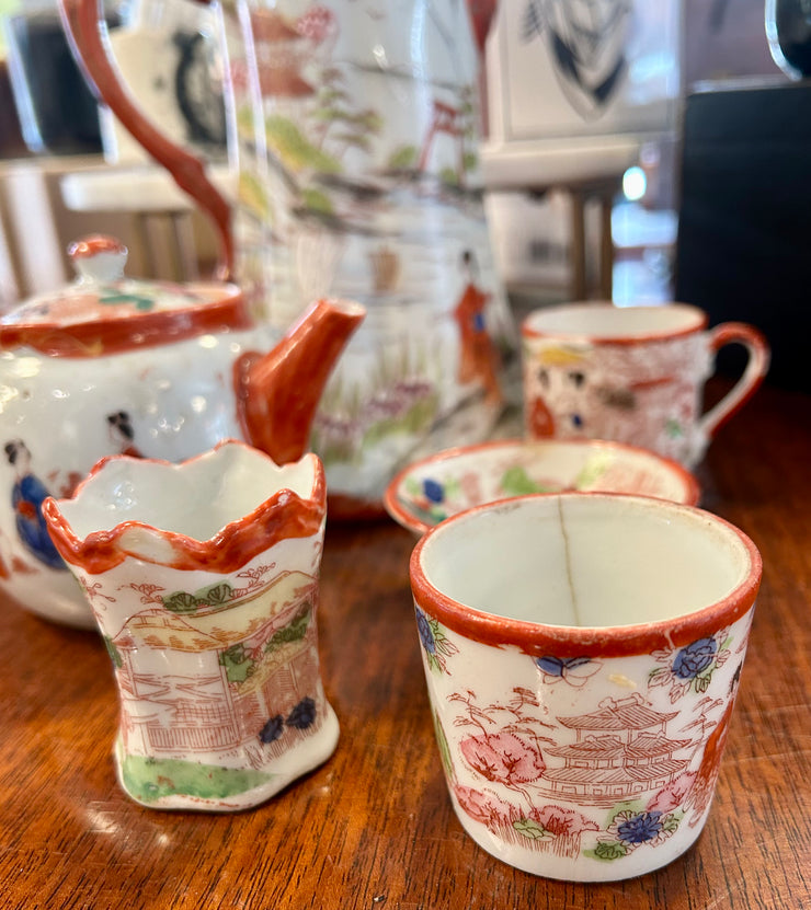Hand Painted Asian Porcelain Tea Set