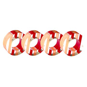 Napkin Rings - Set of 4: Red-Orange / Square