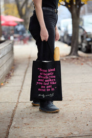 Warhol Flowers Canvas Tote Bag - Pink