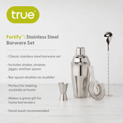 Stainless Steel Barware Set of 4 ASSORTED COLORS