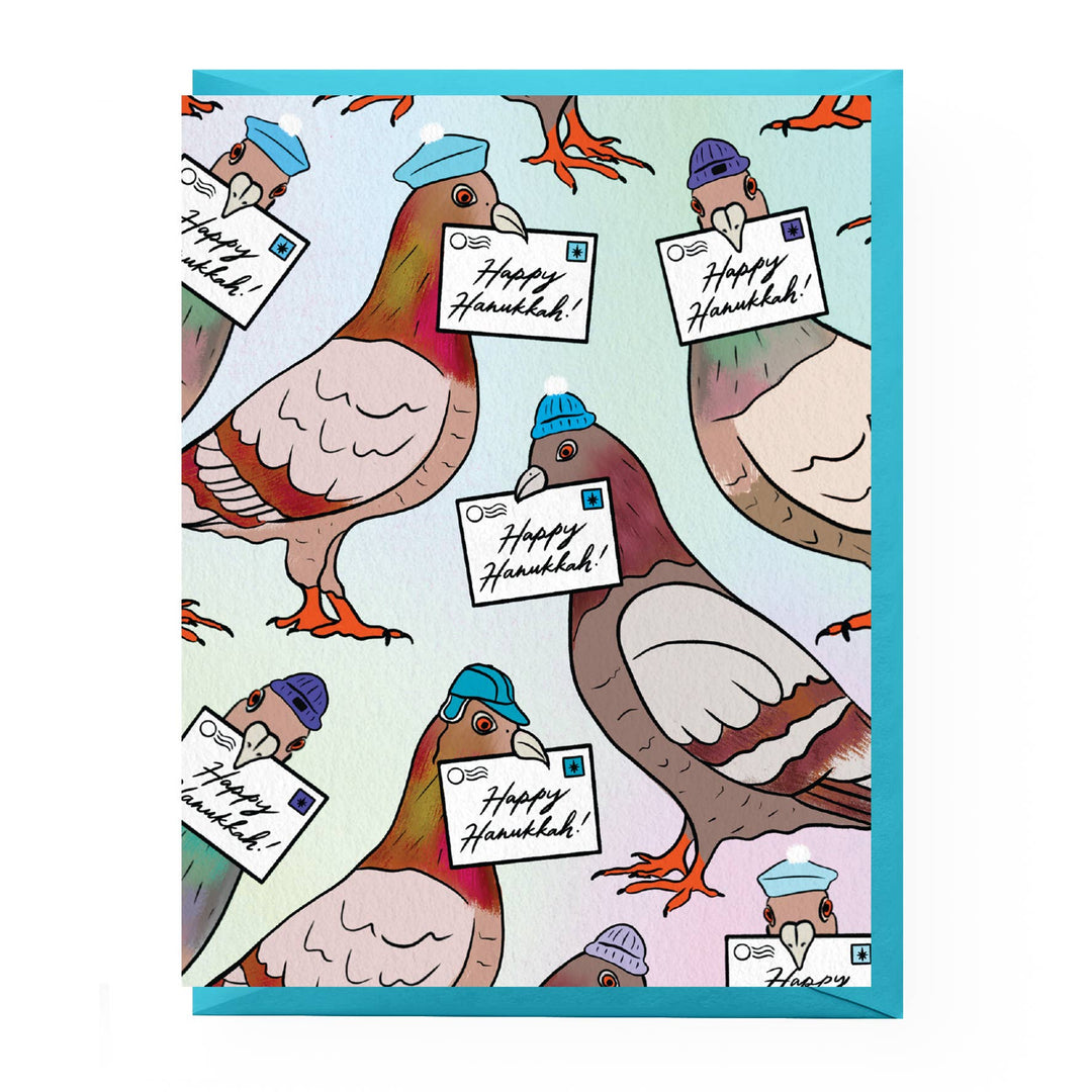 Pigeon Hanukkah Letters Card: Single card
