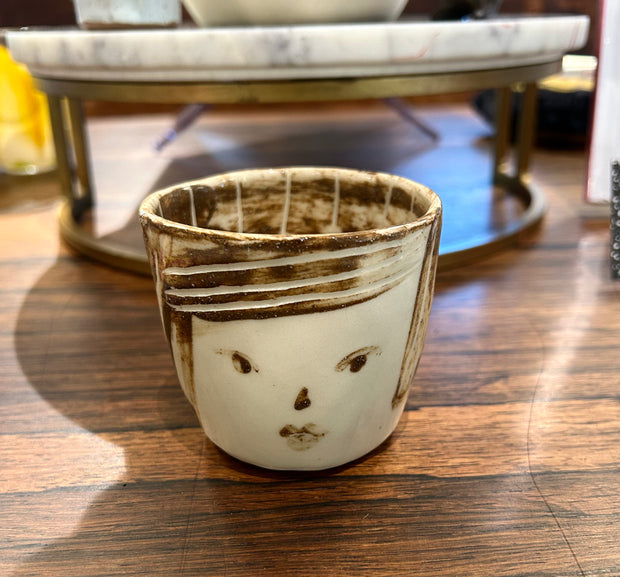 Brown Face Small Cup