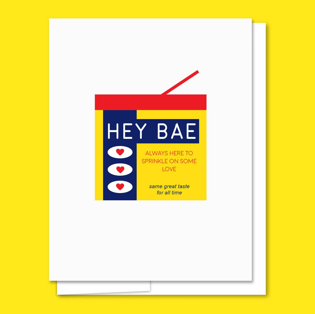 Hey Bae - Letterpress Funny Love Card