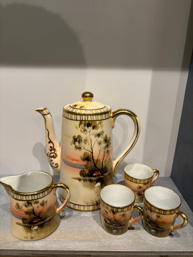 Lot 6 Hand Painted Porcelain Espresso Set