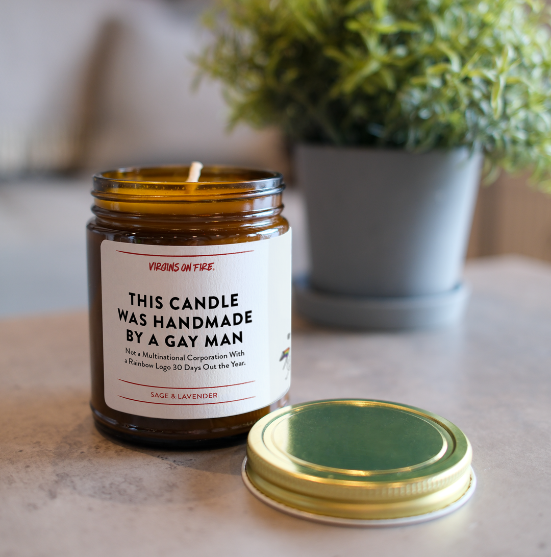 THIS CANDLE WAS MADE BY A GAY MAN 🏳️‍🌈 (Sage & Lavender)