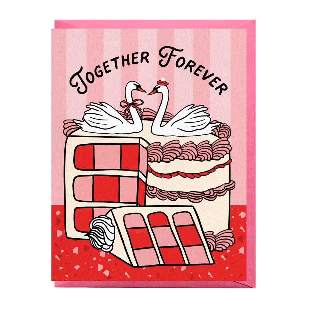 Swan Cake Wedding & Anniversary Card