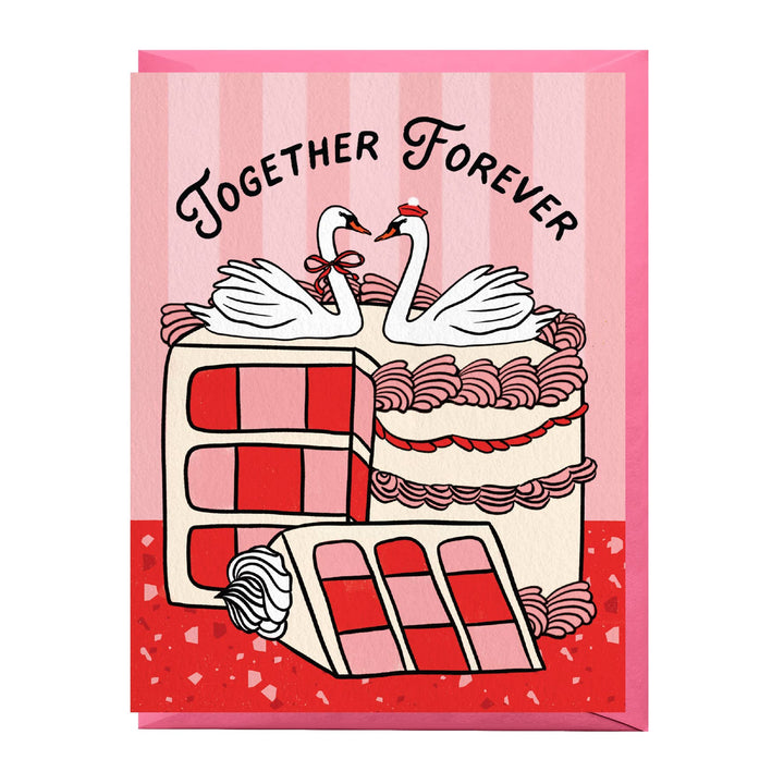 Swan Cake Wedding & Anniversary Card