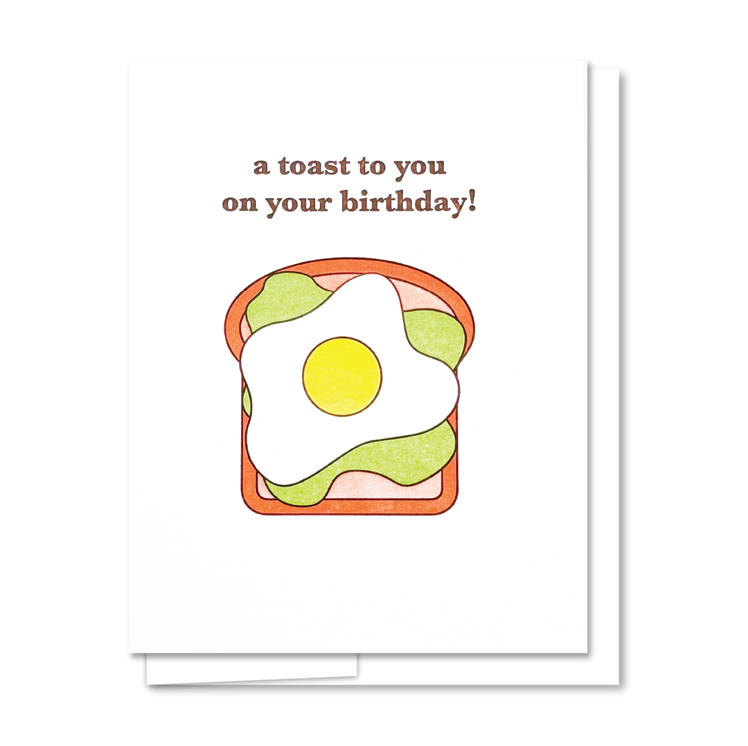 Birthday Toast - Letterpress Birthday Greeting Card
