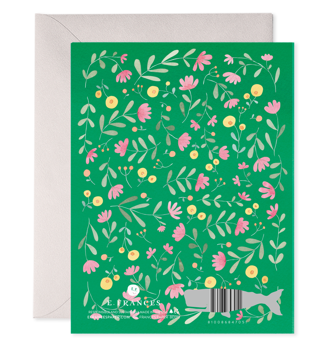 Green Floral Birthday Greeting Card