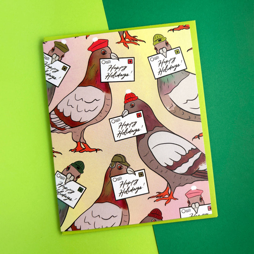 Pigeon Holiday Letters Card: Single card