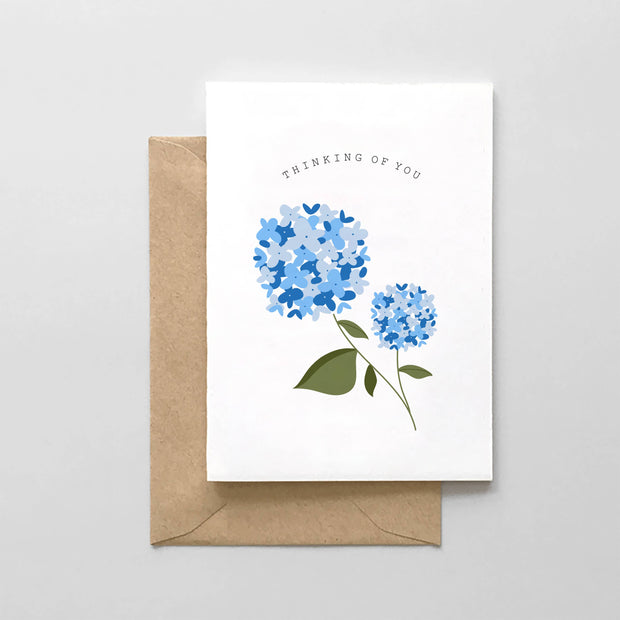 Thinking of You - Hydrangea Design - Greeting Card