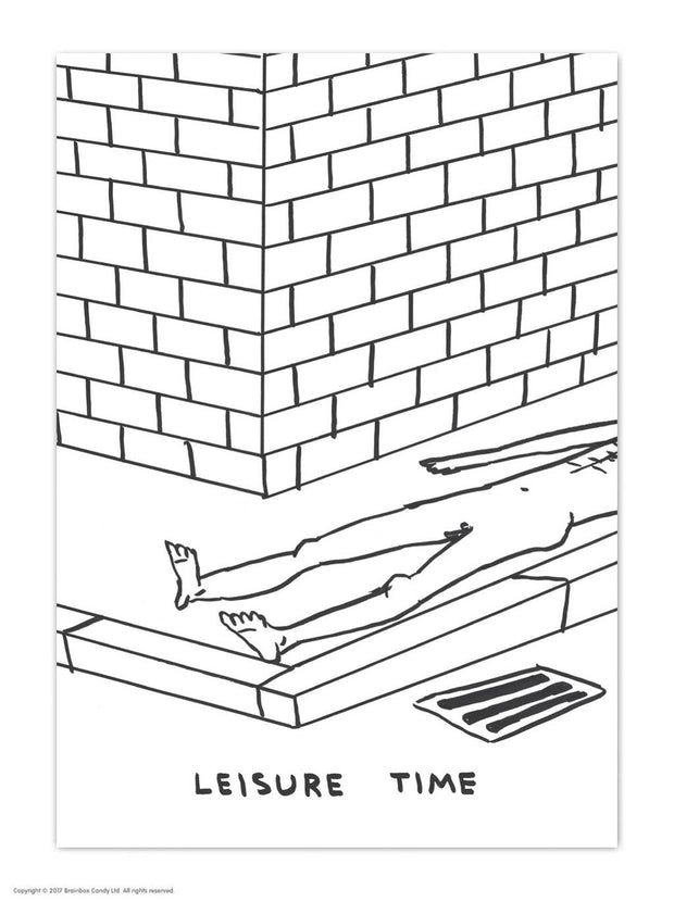 A6 Art Postcard By David Shrigley - Leisure Time