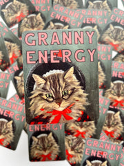 Granny Energy Funny Cat Sticker