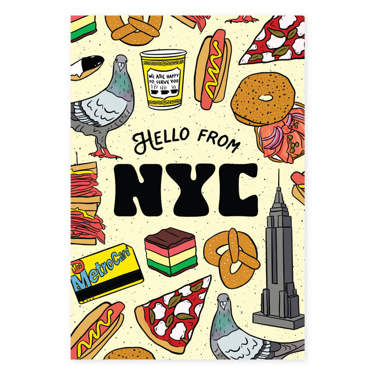 Hello From NYC Postcard