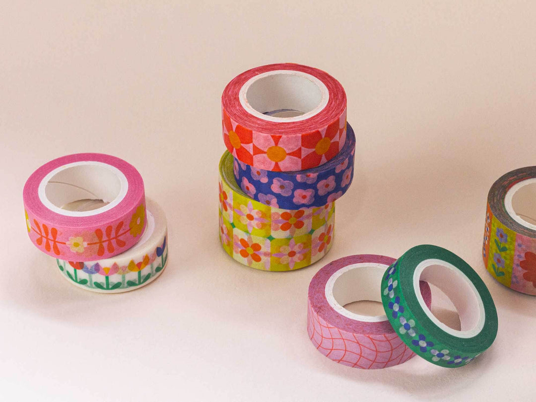 Flower Tower 15mm • Retro Floral Washi Tape