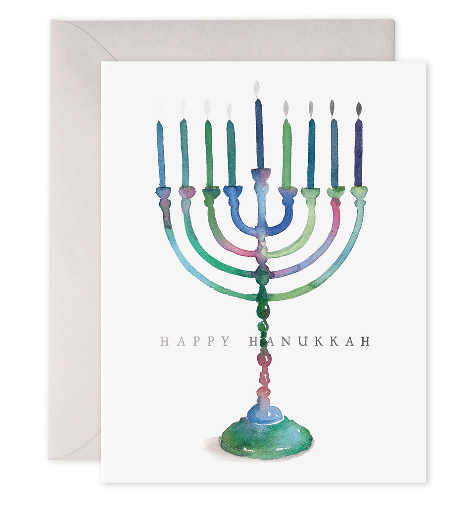 Colorful Menorah Hanukkah Greeting Card Boxed Set, Set of 6